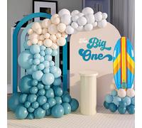 Beaumode The Big One Kit de guirnalda con arco de globos para surfear el primer cumpleaρos, bebι a bordo, baby shower, montar la ola, niρo, playa