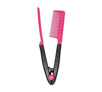 Beauneo Peine de diseno en forma de V plegable para planchar el pelo de DIY de salon de pelo de belleza de color negro rojo rosado