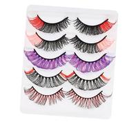 Beaupretty 1 Caja De Pestañas Postizas De Colores Para Hombre Gel Extra Rizador De Pestañas Postizas Reutilizables Pestañas Postizas De Halloween Pestañas Postizas Dramáticas Tiras