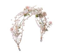 Beaupretty 1 diadema de flores bohemias florales para novia, tocado para mujer, accesorios para el cabello de verano, cintas para el cabello para niñas, gemas para el cabello para mujeres y niñas,