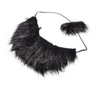 Beaupretty 1 Juego accesorios para barba falsa cosplay barba falsa barba pirata recogedor de pelo de barba fiesta de barbas falsas barba y cejas postizas barba postiza marron poliéster Negro