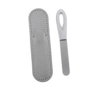 Beaupretty 1 Juego de uñas Kit de manicura Archivos de uñas de casos molienda de uñas de doble cara lima de uñas dura Archivos de clavos con estuche cuero Silver