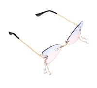 Beaupretty 1 Par Gafas de sol sin aros delirio gafas de favor de fiesta de fiesta de chicas anteojos sin marco gafas frías ordenador personal
