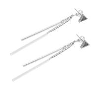 Beaupretty 1 Par Pendientes de borla triangulares Pendientes elegantes para mujeres pendientes largos aretes de cadena con borlas pendientes colgantes joyas de borla aleación