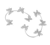 Beaupretty 1 Par Pendientes de con Clip de Zirconia Accesorios de Moda sin Perforación Elegantes y Versátiles para Niñas y Mujeres Derecho y Plata