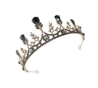 Beaupretty 1 Pc brillante de cumpleaños de novia atractiva aro de pelo para novia tocado de novia decoración tiara barroca tocado elegante aleación Black