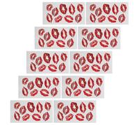 Beaupretty 10 Hojas Pegatinas de Tatuaje de Labios Impermeables Adhesivos Temporales Realistas para Bailarinas Decoración Facial para Carnaval San Valentín y Halloween