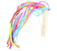 Beaupretty 10 Palitos de Cinta para Bodas y Fiestas Infantiles, Varitas de Hadas Cintas de Varios Colores, Bien Elaboradas para Ambientar Celebraciones y Bailes Color Color Aleatorio