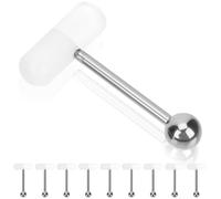 Beaupretty 10 Piercings para Lengua Ovalados de Acrílico, Diseño Creativo, Fácil de Usar y No Se Desvanecen, Ideales para Fiestas y Uso Diario