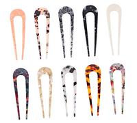 Beaupretty 10 Piezas Horquilla en forma de U de acetato pelo para bollos rulos para el cabello Horquillas acrílicas pinzas para el cabello en forma de u horquilla para el pelo en forma de u
