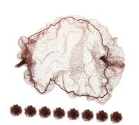 Beaupretty 10 Piezas moño elástico red para el cabello peluca rejilla Redes para peinados Marrón neto bollos capuleto cubierta de moño de malla bollo de pelo de tela de malla Poliéster Brown