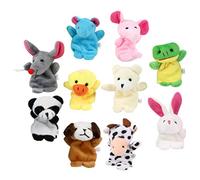 Beaupretty 10 Piezas Títeres de Dedos de Animales de Madera para Cuentos Interactivos Juguetes Sensoriales para Fomento Imaginación y Creatividad