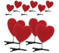 Beaupretty 10 Pinzas Cabello Pequeñas con Forma de Corazón Color Rojo Juego de Horquillas para Niñas y Mujeres con Cabello Fino Accesorios Día de San Valentín y Fiestas Firmemente