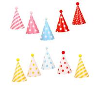 Beaupretty 10 Sombreros de Cumpleaños Cónicos Pompones, 10 Piezas Mixtas para Adultos, Accesorios Decorativos de Fiesta, Juegos de Manualidades para Celebraciones y Estilo Estilo Aleatorio
