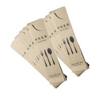 Beaupretty 100 Piezas Unidades Bolsas de Papel Kraft para Cubiertos Portacubiertos Resistentes y Seguros para Fiesta Bolsitas para Tenedores y Cucharas Papel Multiusos para Utensilios