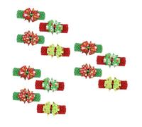 Beaupretty 12 Piezas bandas de pelo de navidad para niñas horquillas navideñas diademas de niñas diadema de flores de moños navideños diadema para diadema de lazo para