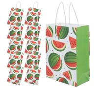 Beaupretty 12 Piezas Bolsa de Regalo de Papel con Asa Diseño Sandía para Fiesta de Verano Bolsos Fiesta Originales para Cumpleaños Infantiles y Suministros Temática de Frutas