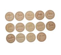 Beaupretty 12 piezas Tarjetas de Mensuales de Madera para Bebés Accesorios Fotográficos para Nacidos para Momentos Especiales y Celebraciones