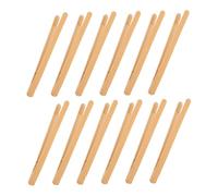Beaupretty 12 Pinzas Montessori Educativas para Pequeños Juguetes para Pinzas De Motricidad Herramientas De Aprendizaje Pinzas De Juguete De Bambú Color Caqui