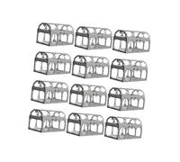 Beaupretty 12piezas Caja De De Diseño Forma De Cofre De Color Plateado Para Bodas y De