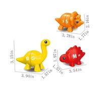 Beaupretty 13 Piezas Dinosaurios Educativos para Edad Preescolar Juguete de Clasificación y Correspondencia de Colores para Desarrollo Cognitivo y Coordinación Manual Pequeños