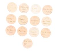 Beaupretty 13piezas Tarjetas de Registro de Desarrollo para Bebés Tarjetas Conmemorativas de Madera para Registrar Logros de Recién Nacidos para Fotos de Recuerdo de Cumpleaños