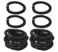 Beaupretty 15 Piezas Coleteros Elásticos Cabello Negro Alta Elasticidad Daño, Bandas Medianas de Plástico y Tela para Mujeres en Deportes y Fiestas
