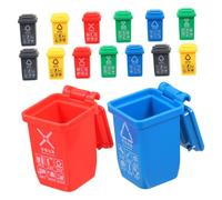Beaupretty 15 Piezas Mini Contenedores de Basura Miniatura para Casa de Muñecas Educativo Etiquetas Realistas para Clasificación de Residuos Accesorios Decorativos para Escuelas