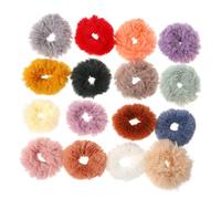 Beaupretty 16piezas Banda De Pelo De Felpa Colores Para Mujer De Accesorios Cabello Incluye Coleteros y Anillos Cabello Perfectos Para Diario y Fiestas