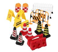Beaupretty 18 Piezas de Tráfico Miniatura Juguetes Educativos de Señalización Vial para Bloques de Construcción de Tráfico Simulados para Enseñanza y Decoración Temática