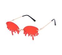 Beaupretty 1pieza Gafas Lágrimas Accesorios Divertidos Para Mujeres Protección Uv y Diseño Chic Color Rojo