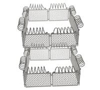 Beaupretty 2 Juegos Accesorios De Bloques De Construcción De Escenas Militares Decoración De La Cerca Valla Decoración del Jardín Black