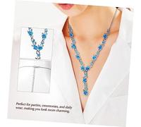 Beaupretty 2 Juegos Conjunto de Joyas Mujer con Colgante y Pendientes de Aleación Premium Diseño Retro para Boda Fiesta y Diario Juego de Rojo y Azul