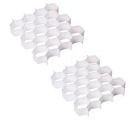 Beaupretty 2 Juegos Divisor de Cajón Diseño Panal de Abeja, Plástico Blanco | Separadores Modulares, Reduce Desorden y Crea Compartimentos, para Armario Cama