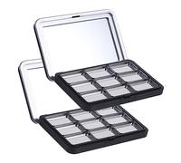Beaupretty 2 Juegos Imán caja vacía maletín de maquillaje portátil Maquillaje organizado y fácil de encontrar paleta vacia viajar estuche vacío para sombra de ojos contenedores cosméticos