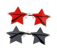Beaupretty 2 Pares Gafas de sol personalizadas forma gafas de fiesta gafas de sol sin montura de estrella festival adulto gafas de sol sin borde gafas de sol de la novedad ordenador personal