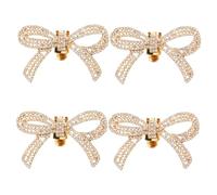 Beaupretty 2 Pares hebilla de zapato elegante acortar nupcial arco cristales pinzas para zapatos de novia hebilla de decoración de zapatos joyas para zapatos Diamante Golden