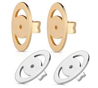 Beaupretty 2 Pares Soportes para Pendientes Anticaída Cierres de Metal Color Dorado y Versátiles para Pendientes de Aro y Botón y Cómodos Accesorios Seguros para Orejas