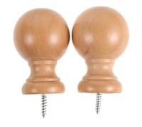 Beaupretty 2 Piezas Adorno para Barra de Cortina de Madera con Cabeza Redonda Accesorio para Remate de Barra de Cortina Diseño Elegante y Resistente para Hogar