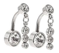 Beaupretty 2 Piezas Anillos Inoxidable Mujer con Joyería de Body y Ocasiones Especiales