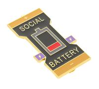Beaupretty 2 Piezas Broche de Batería Social Mujeres Pin de Estado de Ánimo Creativo Accesorio Símbolo de Psicología y Práctico