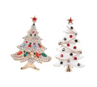 Beaupretty 2 piezas Broche Navidad Broche Árbol de Navidad con Pin Resistente para Ropa y Accesorios Fiesta Decoración