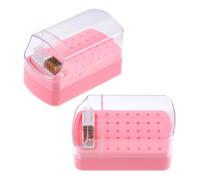 Beaupretty 2 Piezas Caja De Esmalte De Uñas Para Brocas De Manicura Orificios Organizador De Brocas Para Torno De Uñas Soporte