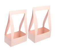 Beaupretty 2 Piezas Cesta De Flores De Papel Portátil Caja Para Empacar Flores Caja De Mano Para Envolver Para Diy Eventos Día Del Maestro Forma De Flor De Papel