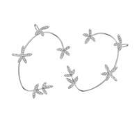 Beaupretty 2 Piezas Clip de Oreja Elegante con Cristales Diseño Arce Vintage Pendientes sin Piercing para Mujer de Joyería Ligera y Duradera para Ocasiones Especiales