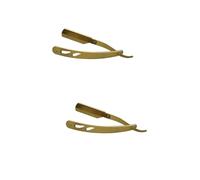 Beaupretty 2 Piezas Cuchilla de cejas de afeitar rasuradora hombre eyebrow razor afeitadora para hombre Hombres Maquinilla de afeitar manejar para cejas afeitadora manual Golden