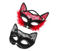 Beaupretty 2 Piezas De Gato De Encaje Para Mujer Máscara Para Masquerade Party Máscara De Gato Mascara Cosplay El Plastico