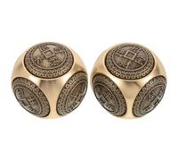 Beaupretty 2 Piezas de Monedas de Latón Pequeñas de 6 Caras para Ejercicio de Manos, Figura Portátil Tallada para Relajación y Terapia, Juguete Novedoso Adecuado para Adultos y Mayores
