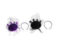 Beaupretty 2 Piezas diadema de malla de sombrero tocado de banquete accesorios para el cabello de cumpleaños accesorios de fiesta de té para mujeres tocados de la fiesta del té aleación