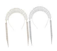 Beaupretty 2 Piezas diadema de tocado de de boda tiaras poli fiesta moda tocados de novia de rhinestones coronas de pedrería accesorio para el cabello de la boda aleación